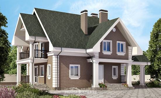 140-003-П Проект двухэтажного дома мансардный этаж, гараж, бюджетный домик из пеноблока Котлас | Проекты домов от House Expert