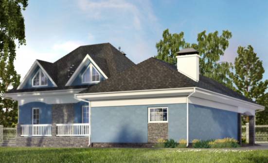 180-007-Л Проект двухэтажного дома мансардой и гаражом, доступный коттедж из газобетона Коряжма | Проекты домов от House Expert