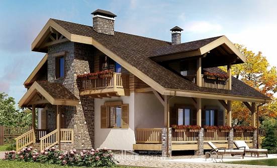 150-004-П Проект двухэтажного дома мансардой, небольшой дом из твинблока Каргополь | Проекты домов от House Expert