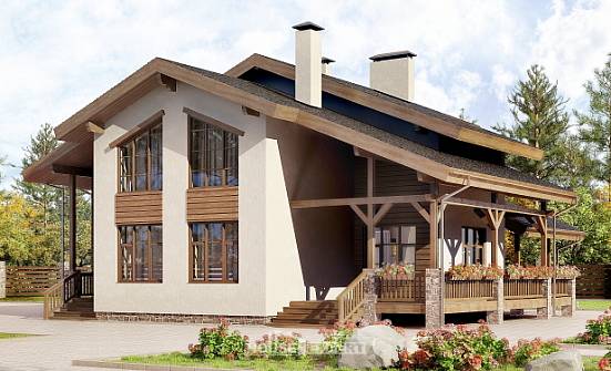 240-003-П Проект двухэтажного дома с мансардой, средний домик из кирпича Коряжма | Проекты домов от House Expert