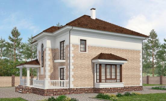 220-008-П Проект двухэтажного дома, классический коттедж из кирпича Новодвинск | Проекты домов от House Expert
