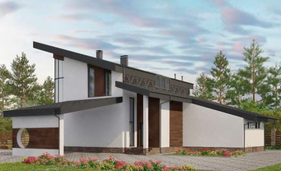 230-001-П Проект двухэтажного дома с мансардой, средний дом из кирпича Коряжма | Проекты домов от House Expert