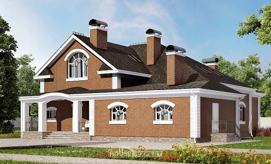400-003-П Проект двухэтажного дома мансардой, просторный коттедж из поризованных блоков Новодвинск | Проекты домов от House Expert