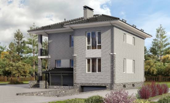 275-004-П Проект трехэтажного дома, гараж, просторный коттедж из кирпича Каргополь | Проекты домов от House Expert