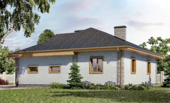 130-006-П Проект одноэтажного дома и гаражом, красивый дом из теплоблока Вельск | Проекты домов от House Expert
