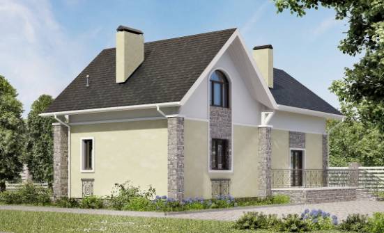 150-012-П Проект двухэтажного дома мансардой, скромный домик из пеноблока Коряжма | Проекты домов от House Expert