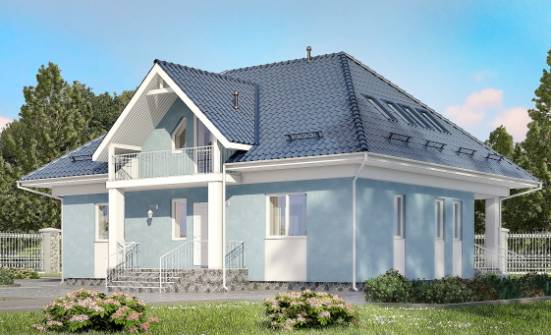 200-002-П Проект двухэтажного дома с мансардным этажом, простой загородный дом из арболита Няндома | Проекты домов от House Expert