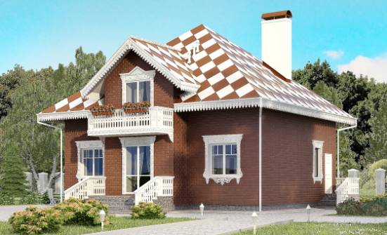 155-003-Л Проект двухэтажного дома мансардой, гараж, недорогой домик из керамзитобетонных блоков Каргополь | Проекты домов от House Expert