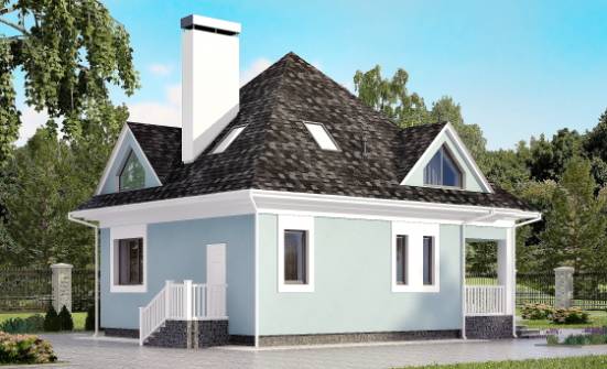 110-001-Л Проект двухэтажного дома с мансардным этажом, современный домик из пеноблока Няндома | Проекты домов от House Expert