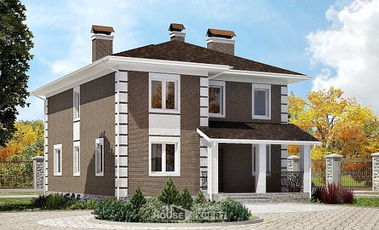 185-002-П Проект двухэтажного дома, доступный дом из блока Котлас | Проекты домов от House Expert