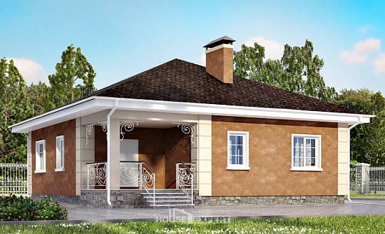 100-001-Л Проект одноэтажного дома, небольшой дом из газосиликатных блоков Архангельск | Проекты домов от House Expert