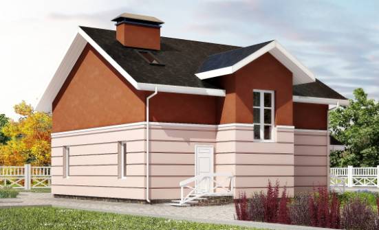 155-009-Л Проект двухэтажного дома мансардой, экономичный дом из бризолита Новодвинск | Проекты домов от House Expert