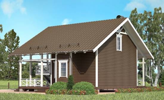 080-001-П Проект двухэтажного дома с мансардой, простой коттедж из дерева Коряжма | Проекты домов от House Expert