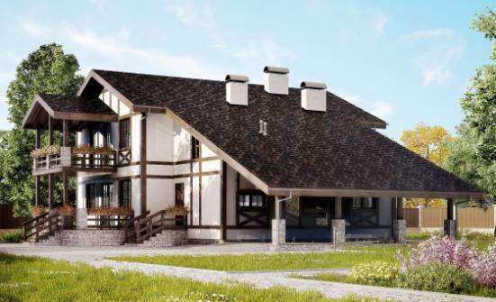 250-002-Л Проект двухэтажного дома мансардой, гараж, уютный дом из кирпича Котлас | Проекты домов от House Expert