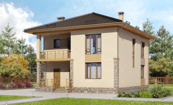 170-005-Л Проект двухэтажного дома, компактный домик из блока Котлас | Проекты домов от House Expert