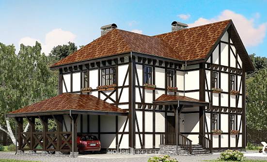 180-004-Л Проект двухэтажного дома с мансардным этажом, гараж, компактный дом из кирпича Котлас | Проекты домов от House Expert