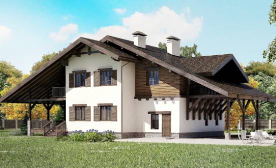 270-001-Л Проект двухэтажного дома мансардный этаж, гараж, красивый загородный дом из кирпича Няндома | Проекты домов от House Expert