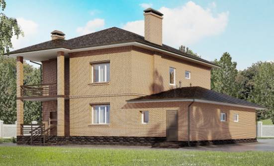 245-003-Л Проект двухэтажного дома и гаражом, просторный домик из кирпича Мирный | Проекты домов от House Expert