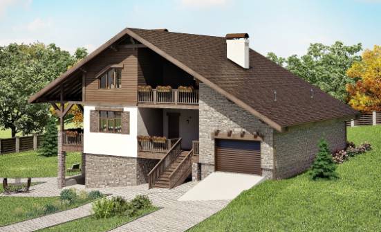 300-003-П Проект трехэтажного дома мансардный этаж и гаражом, классический дом из кирпича Няндома | Проекты домов от House Expert