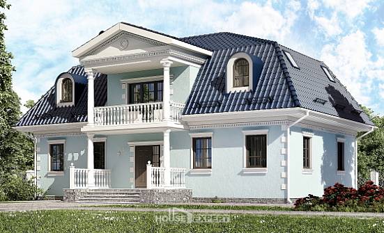 210-004-Л Проект двухэтажного дома с мансардой, простой дом из твинблока Коряжма | Проекты домов от House Expert