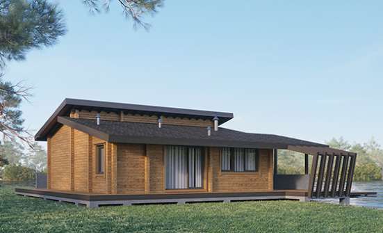 100-007-П Проект бани из бревен Котлас | Проекты одноэтажных домов от House Expert