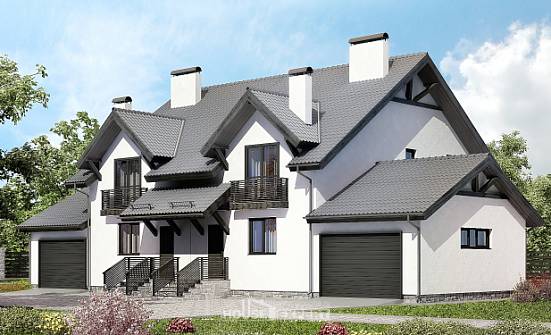 290-003-П Проект двухэтажного дома с мансардным этажом, просторный загородный дом из поризованных блоков Северодвинск | Проекты домов от House Expert