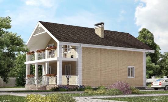 150-007-Л Проект двухэтажного дома с мансардой, простой коттедж из поризованных блоков Мирный | Проекты домов от House Expert
