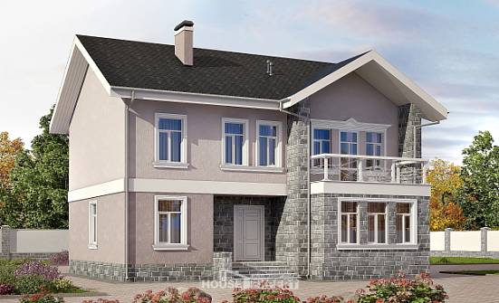 170-008-П Проект двухэтажного дома, экономичный коттедж из бризолита Северодвинск | Проекты домов от House Expert