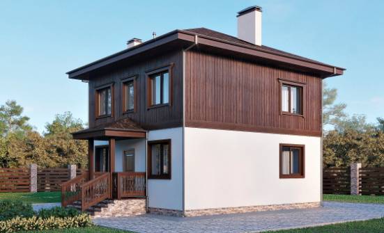 100-006-Л Проект двухэтажного дома, бюджетный загородный дом из бризолита Котлас | Проекты домов от House Expert