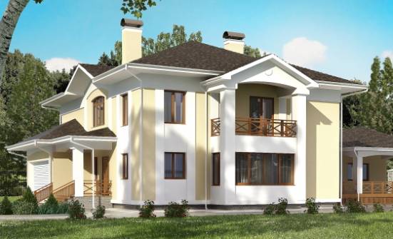 375-002-Л Проект двухэтажного дома и гаражом, современный домик из кирпича Котлас | Проекты домов от House Expert