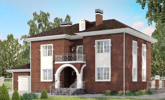 180-006-Л Проект двухэтажного дома, гараж, уютный домик из кирпича Котлас | Проекты домов от House Expert