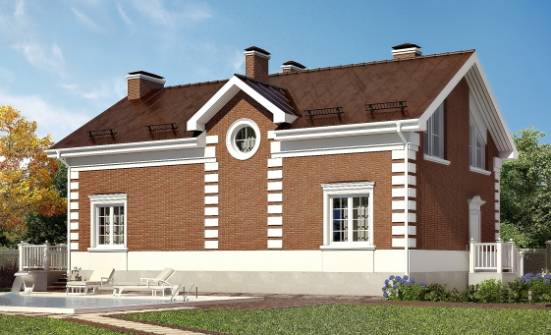 160-009-П Проект двухэтажного дома с мансардным этажом, доступный коттедж из арболита Котлас | Проекты домов от House Expert