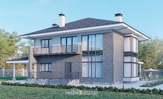 250-004-Л Проект двухэтажного дома, классический загородный дом из поризованных блоков Архангельск | Проекты домов от House Expert