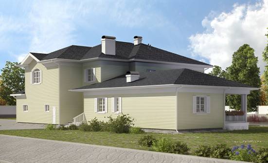 410-002-Л Проект двухэтажного дома и гаражом, красивый дом из теплоблока Северодвинск | Проекты домов от House Expert