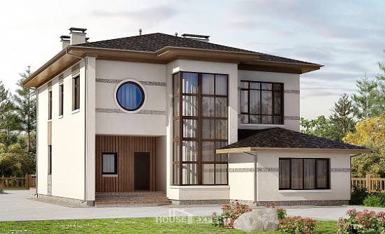 345-001-П Проект двухэтажного дома, красивый домик из теплоблока Мирный | Проекты домов от House Expert