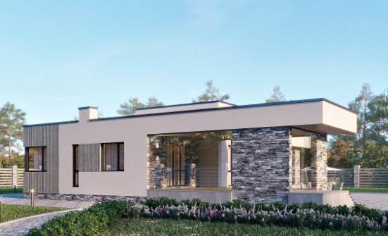 175-001-Л Проект одноэтажного дома, бюджетный домик из поризованных блоков Каргополь | Проекты одноэтажных домов от House Expert