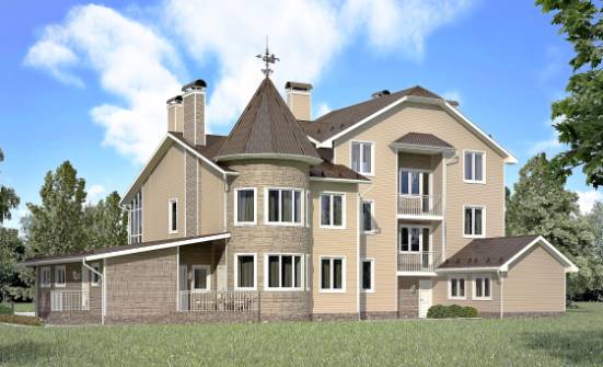555-001-Л Проект трехэтажного дома с мансардным этажом и гаражом, красивый дом из керамзитобетонных блоков Каргополь | Проекты домов от House Expert