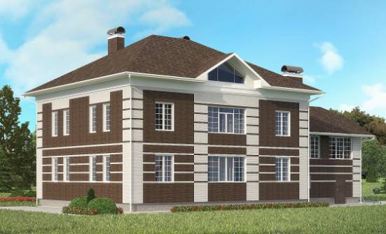 505-002-Л Проект трехэтажного дома и гаражом, уютный коттедж из кирпича Вельск | Проекты домов от House Expert