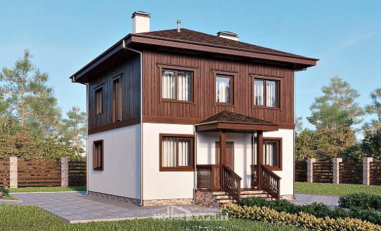 100-006-Л Проект двухэтажного дома, бюджетный загородный дом из бризолита Котлас | Проекты домов от House Expert