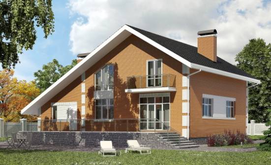 190-006-П Проект двухэтажного дома мансардный этаж и гаражом, простой загородный дом из блока Новодвинск | Проекты домов от House Expert