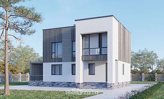 150-017-П Проект двухэтажного дома, компактный дом из блока Северодвинск | Проекты домов от House Expert