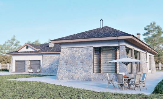 280-004-Л Проект одноэтажного дома и гаражом, красивый коттедж из керамзитобетонных блоков Северодвинск | Проекты домов от House Expert