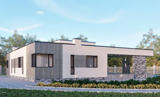 175-001-Л Проект одноэтажного дома, бюджетный домик из поризованных блоков Каргополь | Проекты одноэтажных домов от House Expert