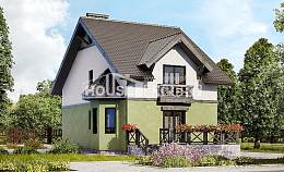 120-003-П Проект двухэтажного дома с мансардой, уютный загородный дом из поризованных блоков Мирный, House Expert