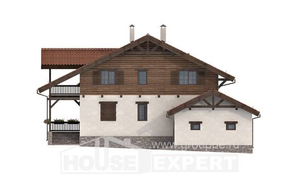 255-002-Л Проект двухэтажного дома мансардный этаж и гаражом, просторный домик из арболита Архангельск, House Expert
