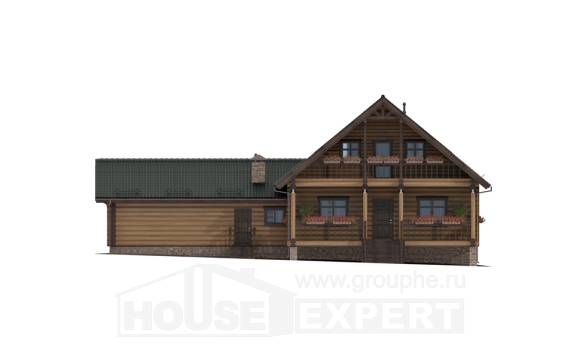 270-002-П Проект двухэтажного дома с мансардой и гаражом, огромный домик из дерева, Северодвинск