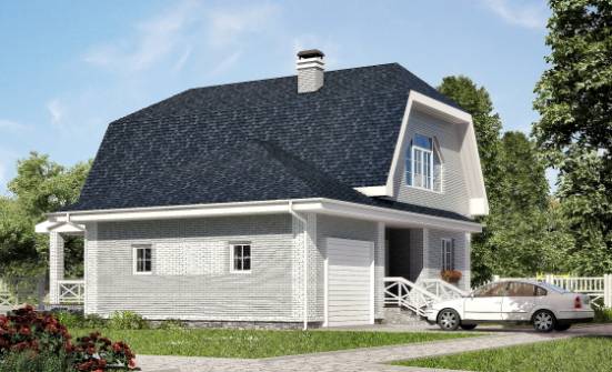160-006-Л Проект двухэтажного дома с мансардным этажом и гаражом, небольшой домик из керамзитобетонных блоков, Вельск