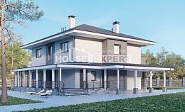 250-004-Л Проект двухэтажного дома, красивый домик из бризолита Новодвинск, House Expert