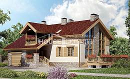 165-002-П Проект двухэтажного дома мансардой, гараж, красивый домик из твинблока Архангельск, House Expert