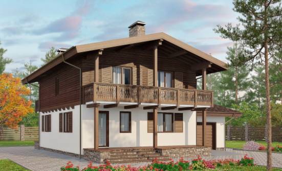 180-018-Л Проект двухэтажного дома с мансардой, гараж, доступный домик из бризолита, Вельск